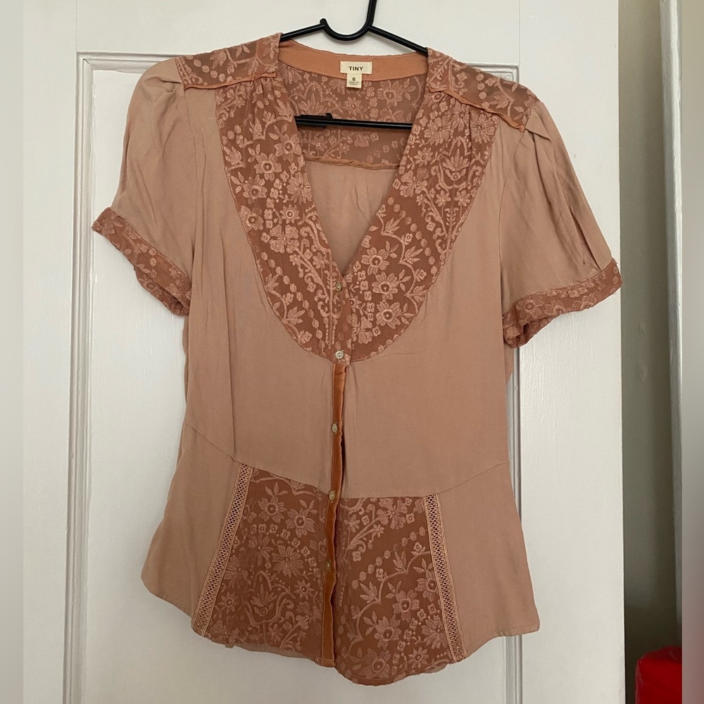 Vintage Blush Blouse Small
